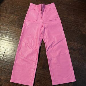 The Colette Faux Leather Crop Wide-Leg Pants by Maeve